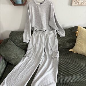 Scoop scubaknit Sweatsuit set-matching top and bottom